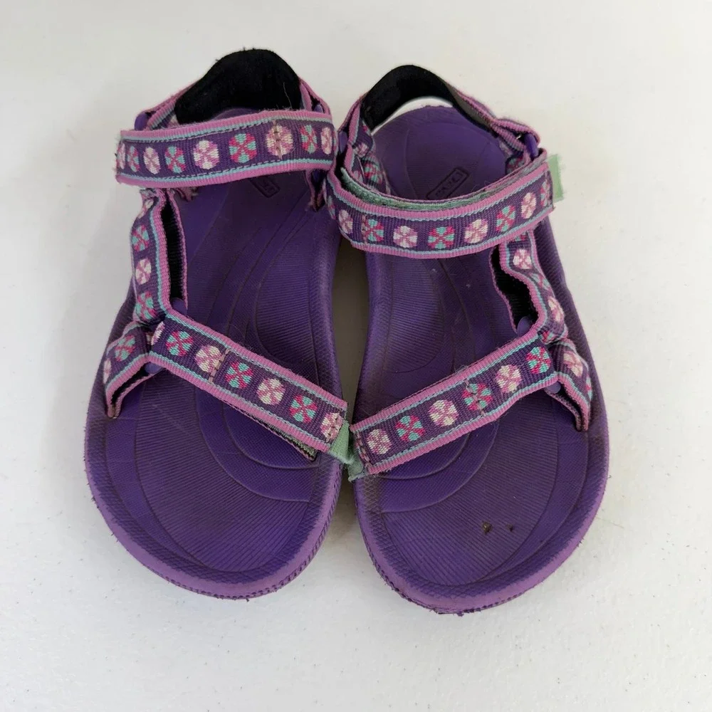 TEVA youth girl's purple Hurricane Velcro outdoor adventure sandals shoes 13